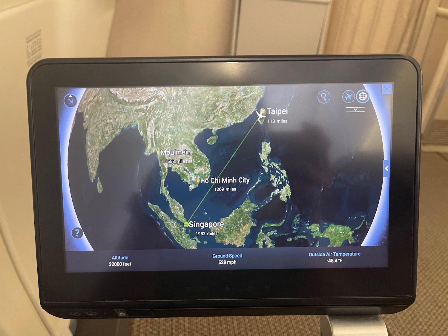 a screen with a map on it