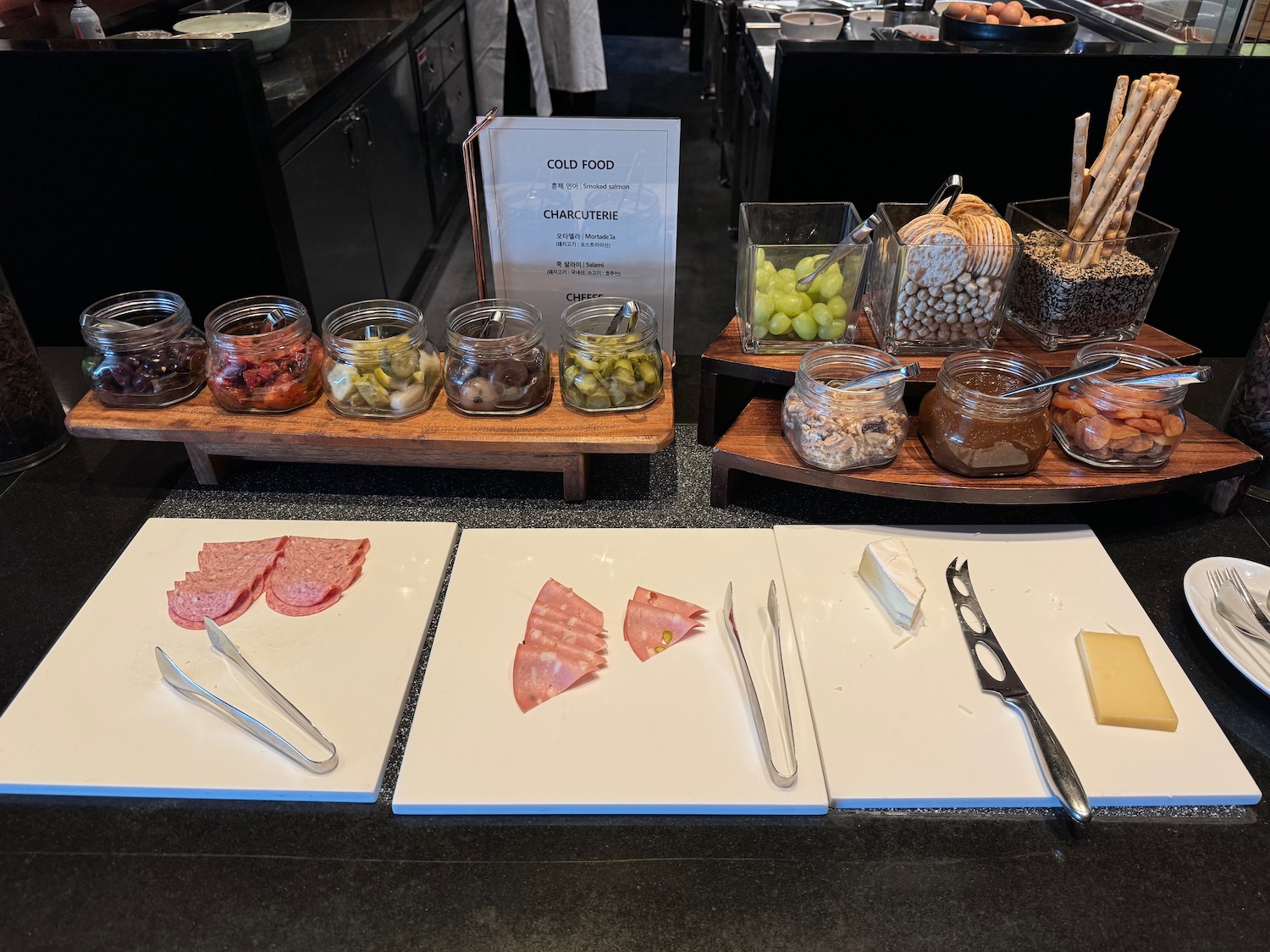 a table with different food items on it