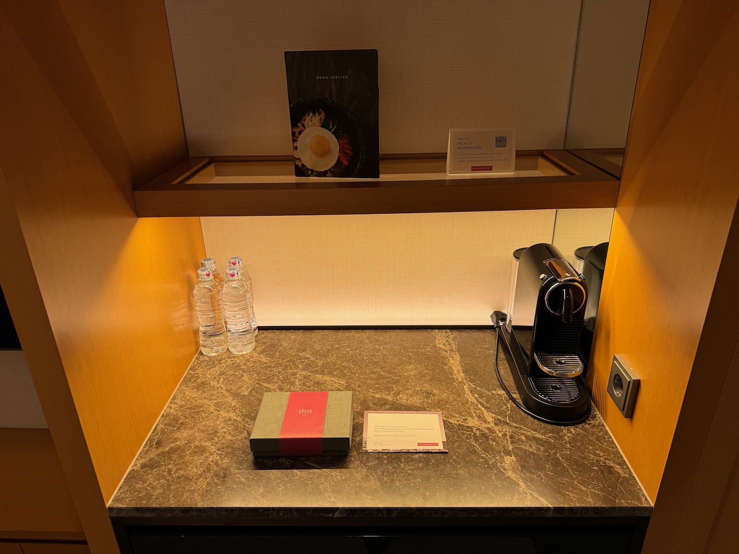 a coffee machine and a box on a counter