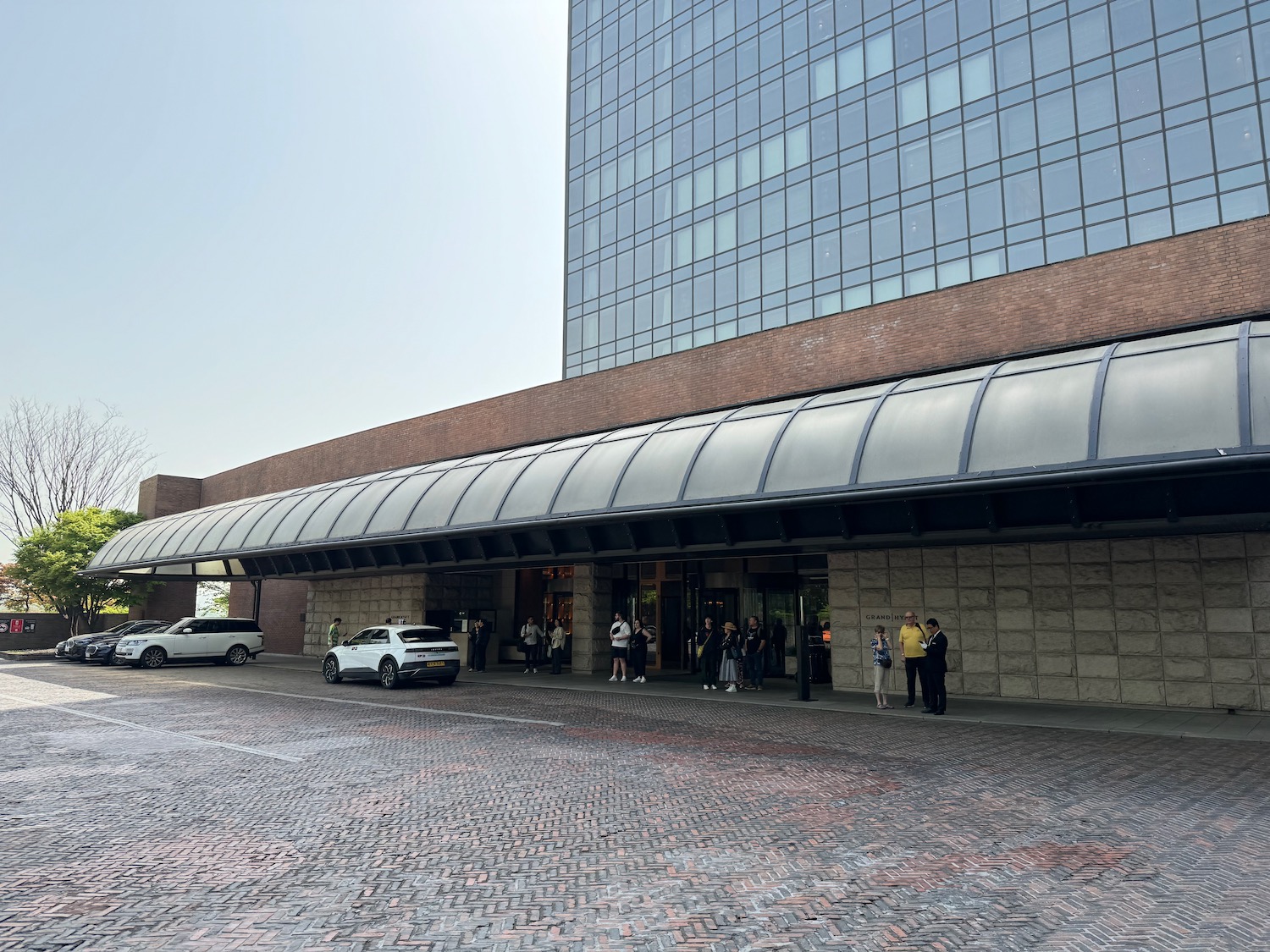 a group of people outside a building