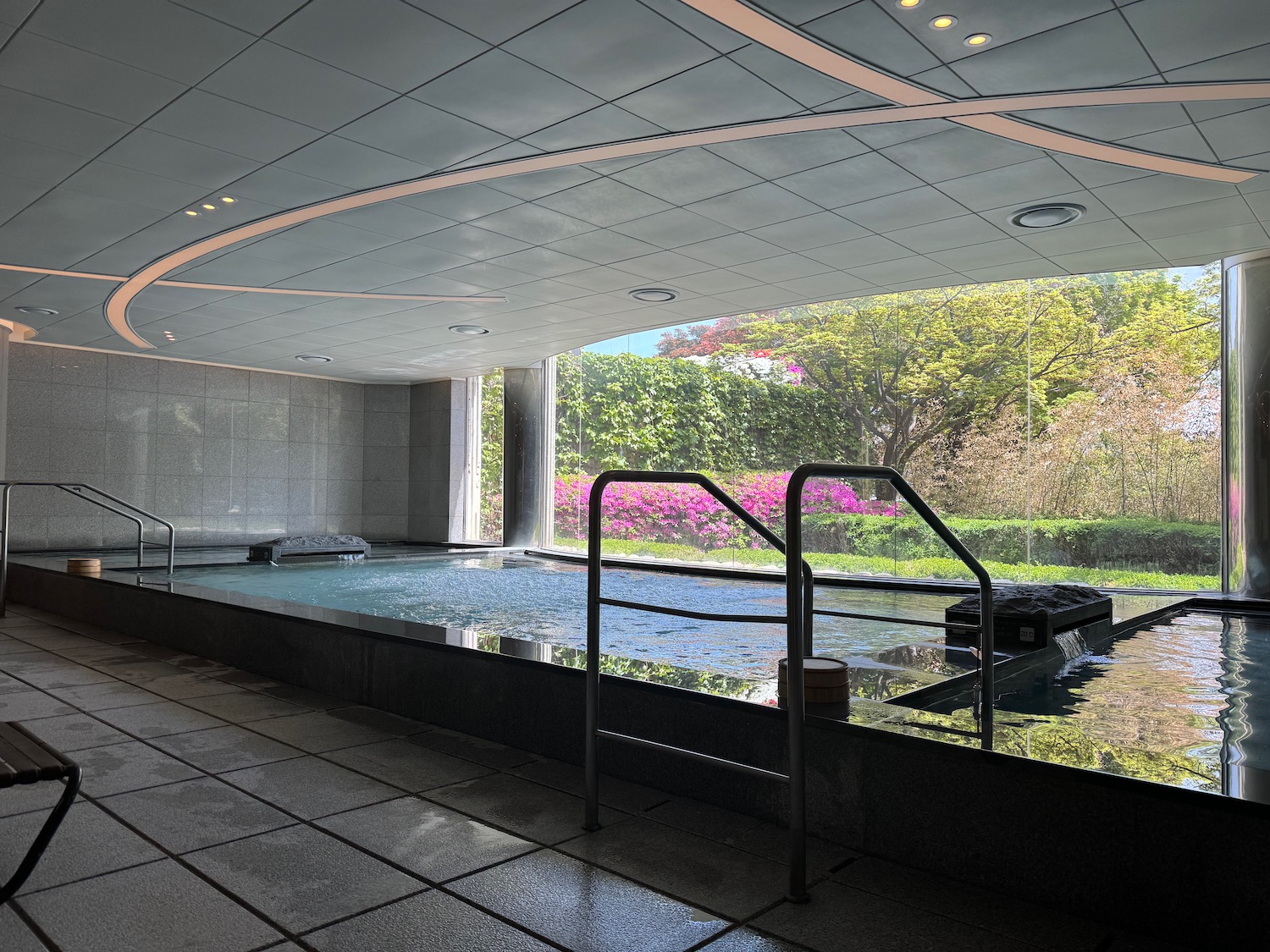 a pool inside a building