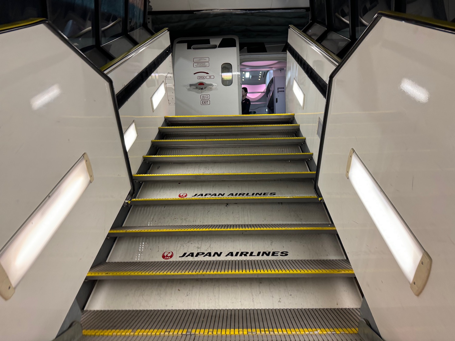 a staircase leading to a door