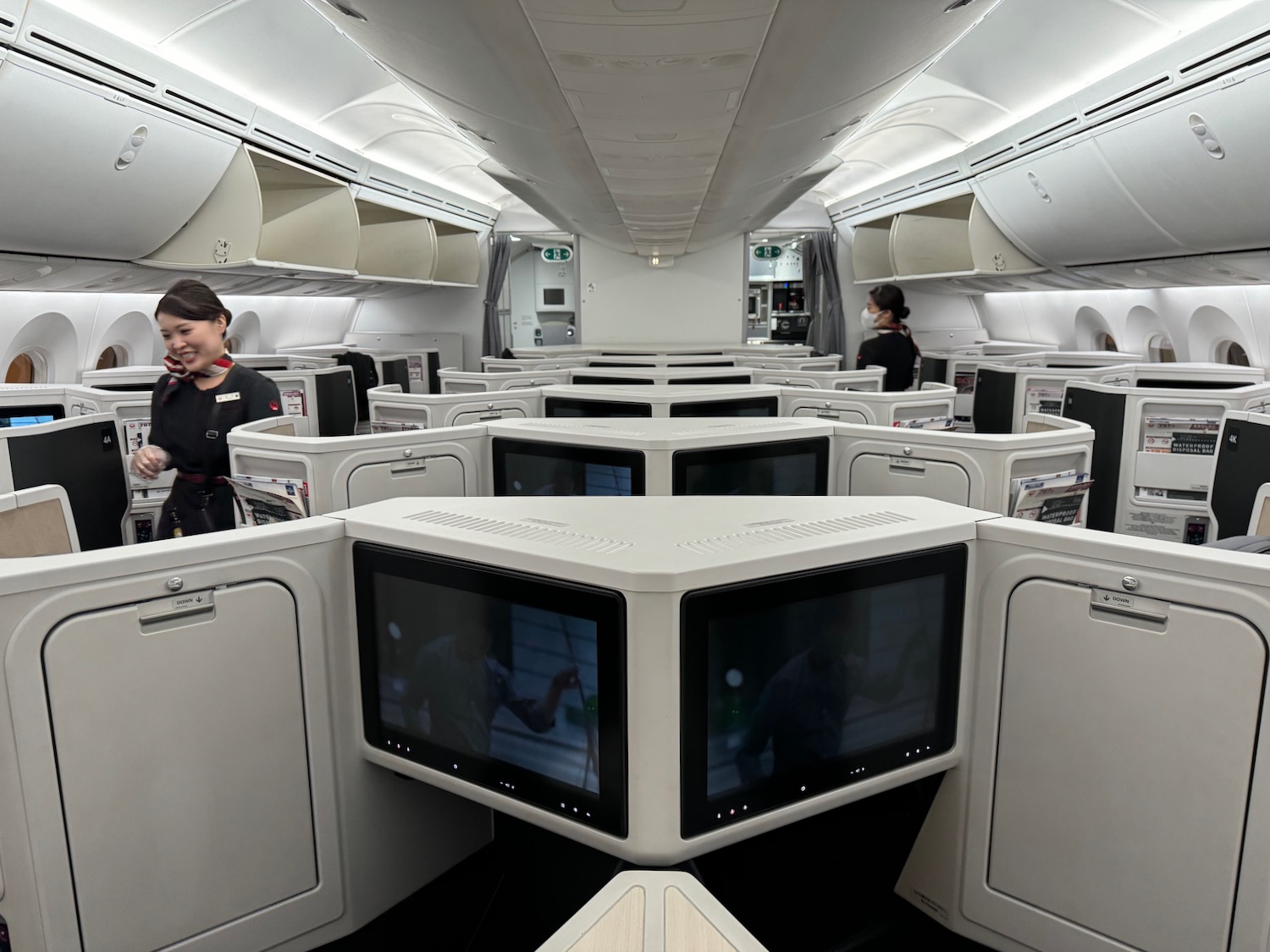 a group of people in an airplane