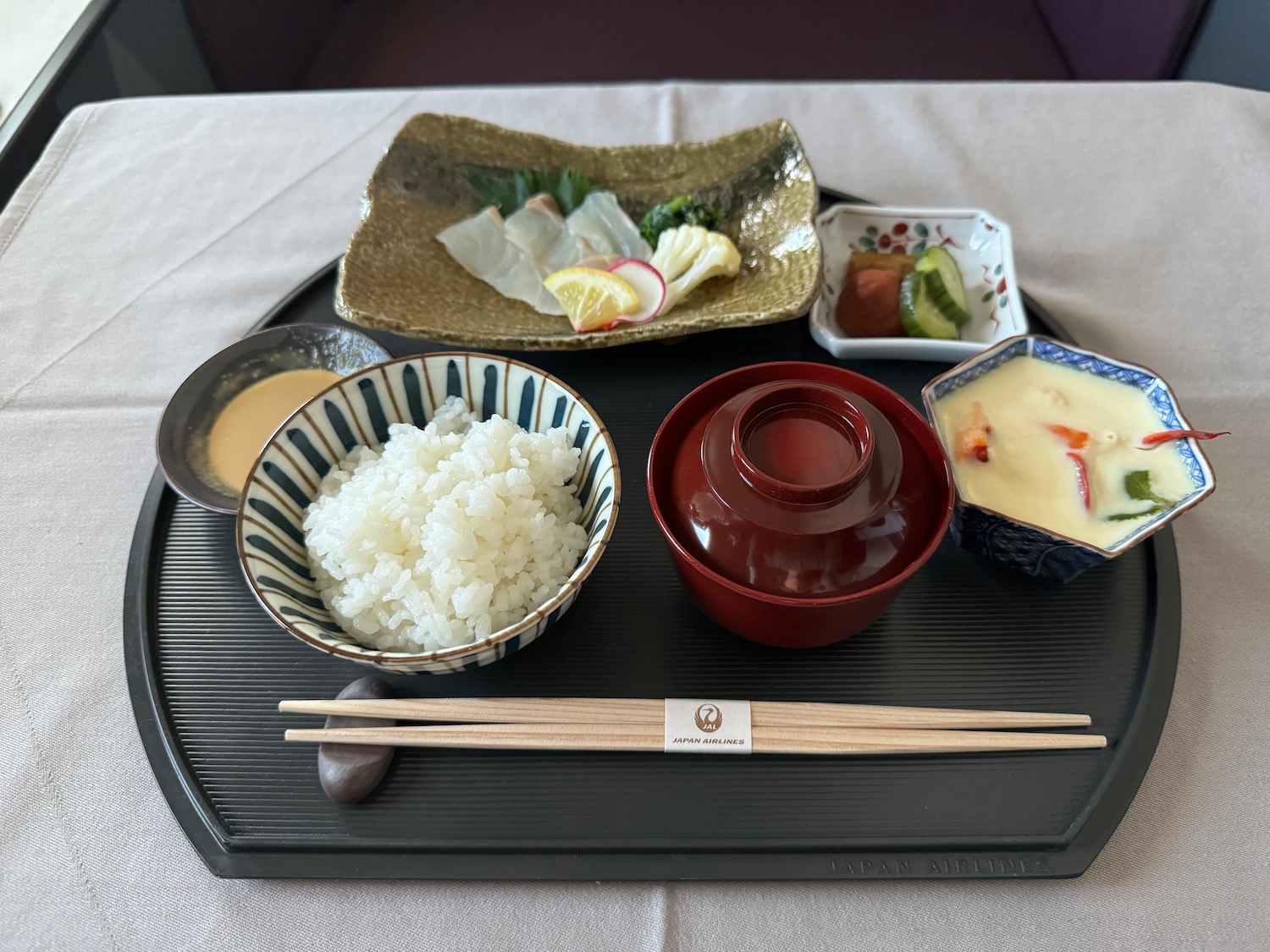 a tray with food on it