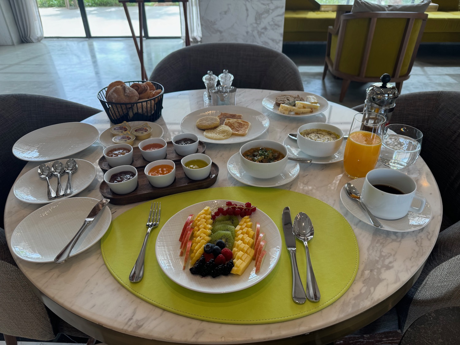 a table with food on it