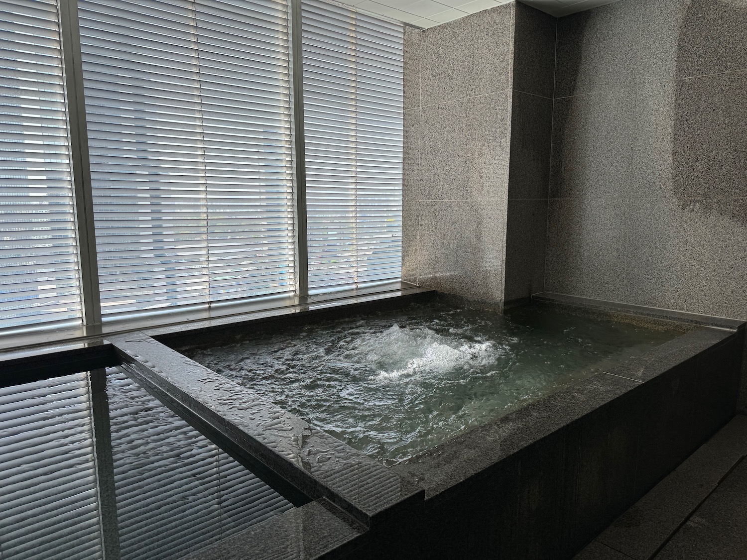 a water fountain in a room