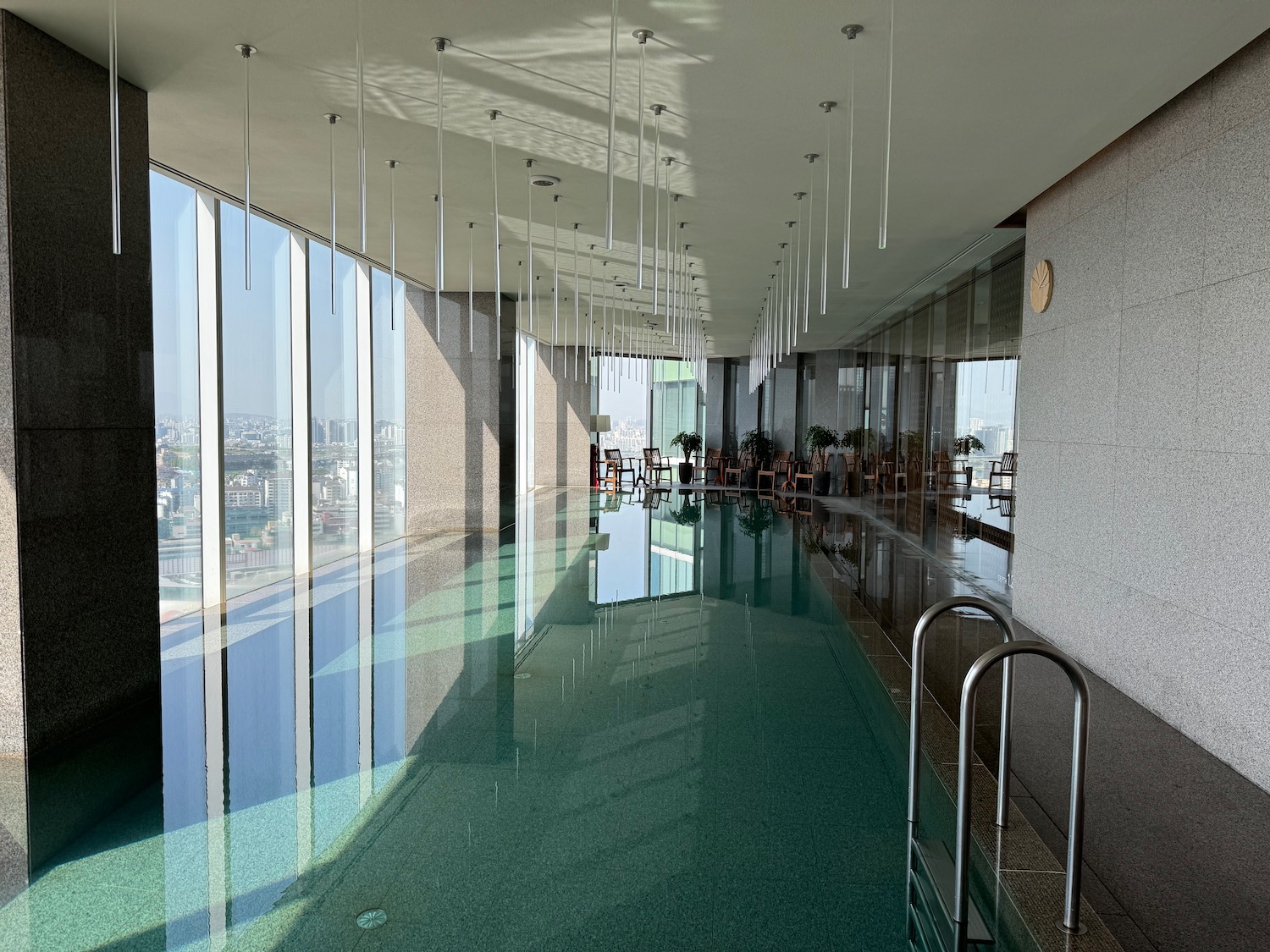 a pool in a building