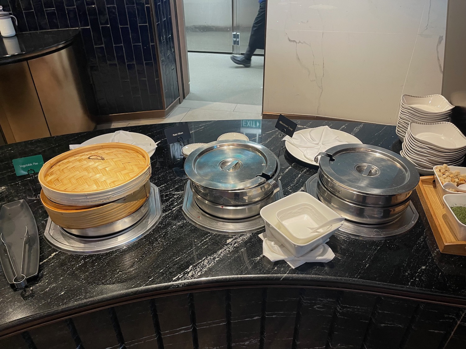 a group of food containers on a counter