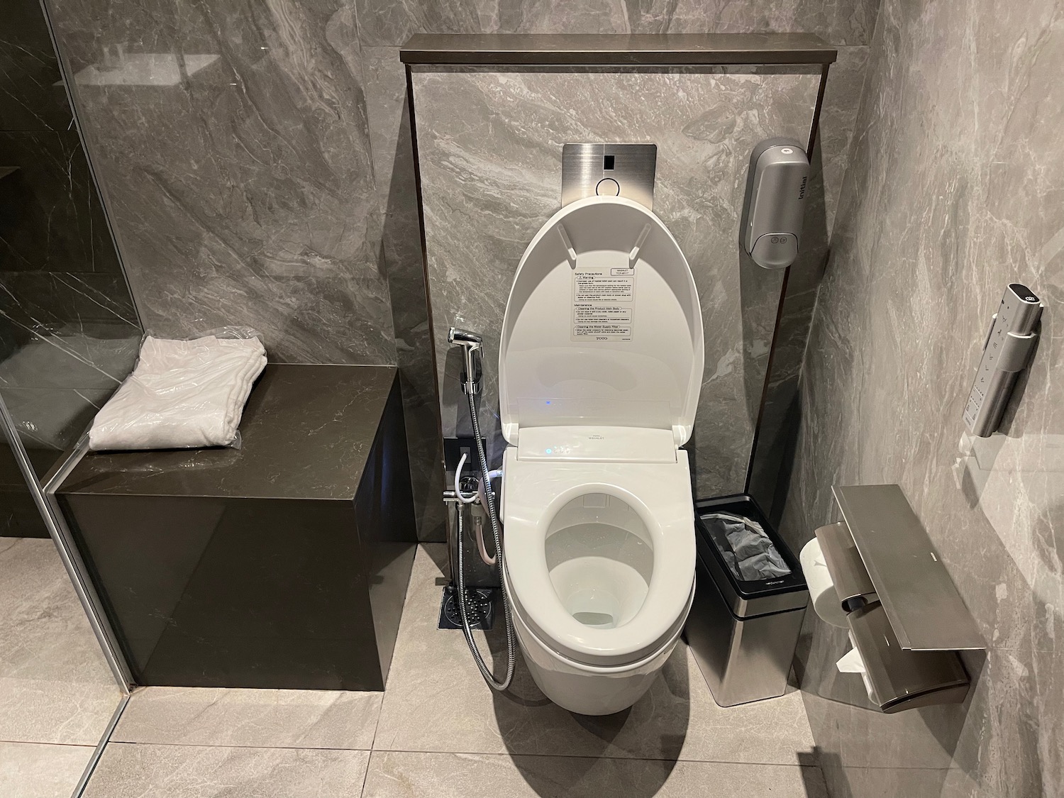 a toilet in a bathroom