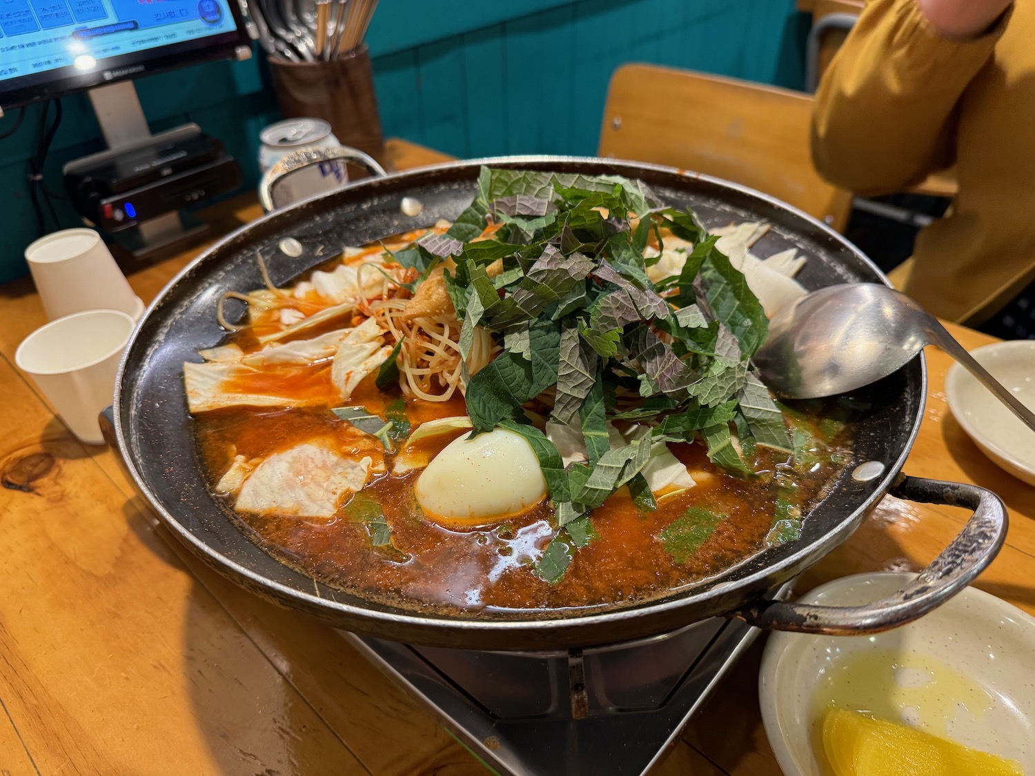 a bowl of food on a table