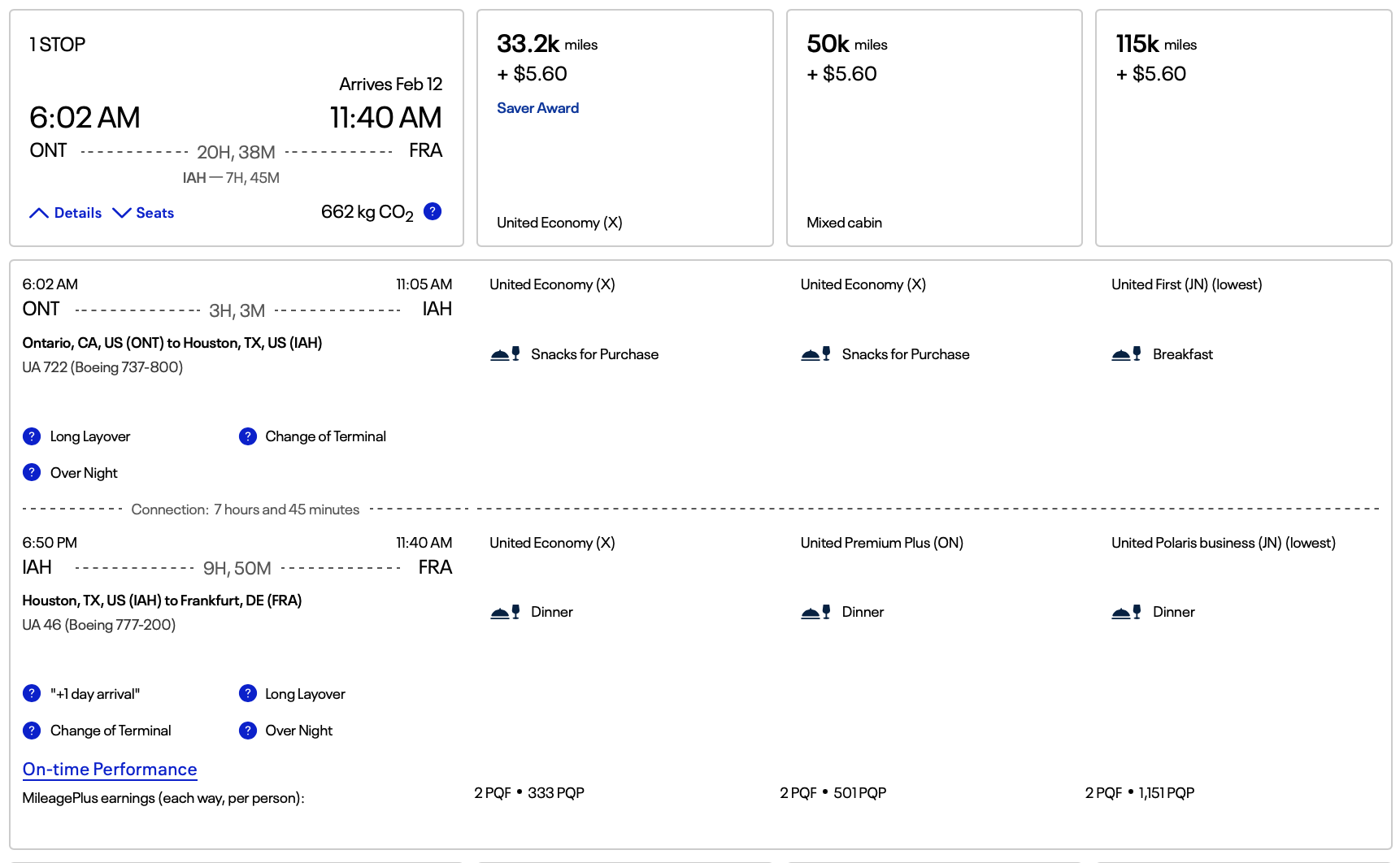 a screenshot of a flight schedule