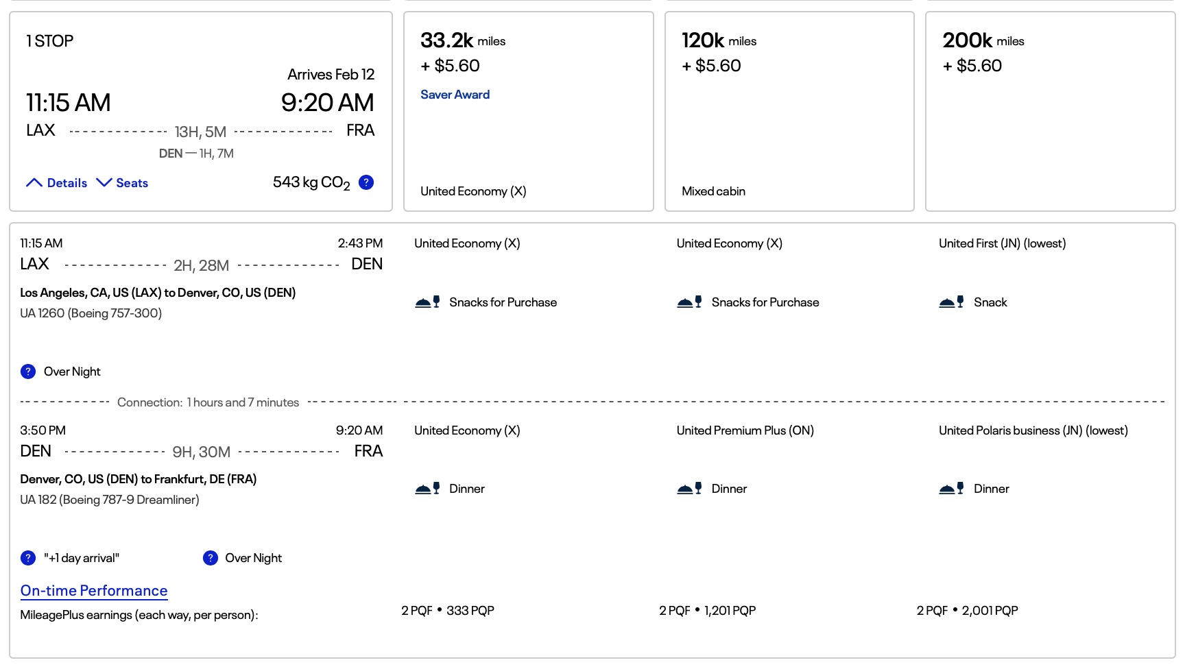 a screenshot of a flight schedule