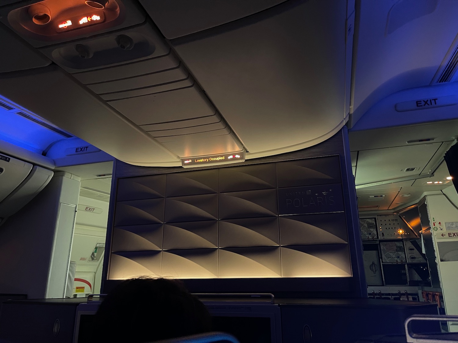 an airplane with a panel and lights