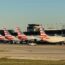 airplanes parked on the tarmac