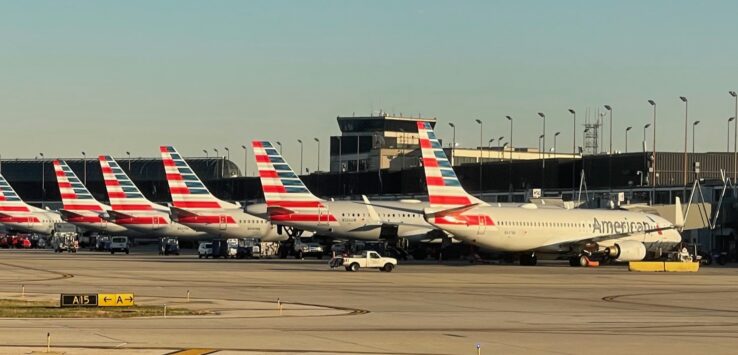 airplanes parked on the tarmac