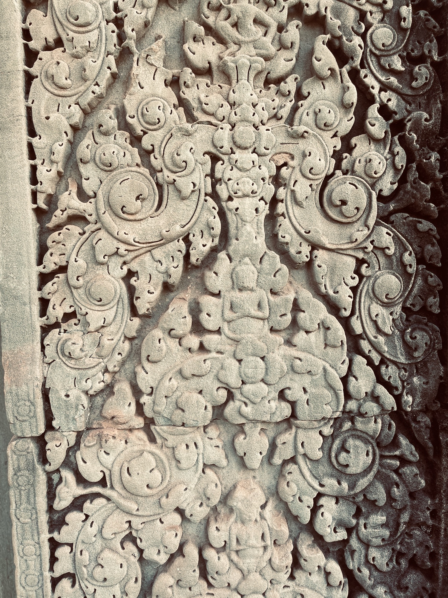 a stone carving on a wall