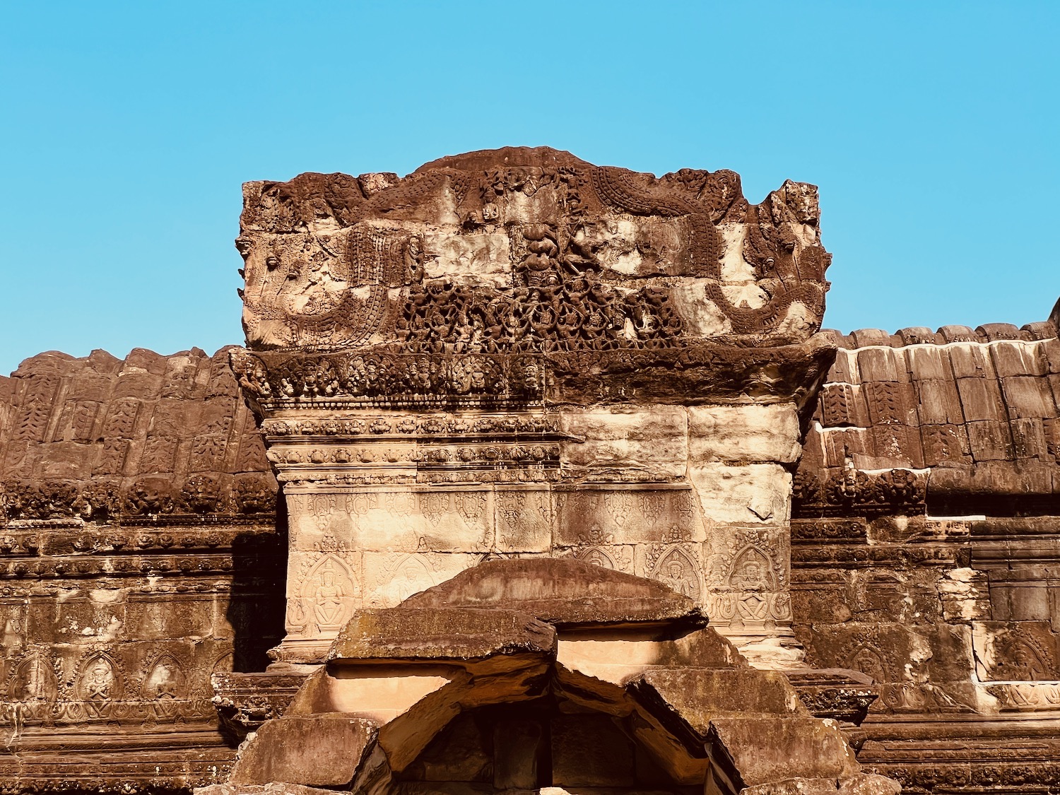 a stone structure with a stone arch