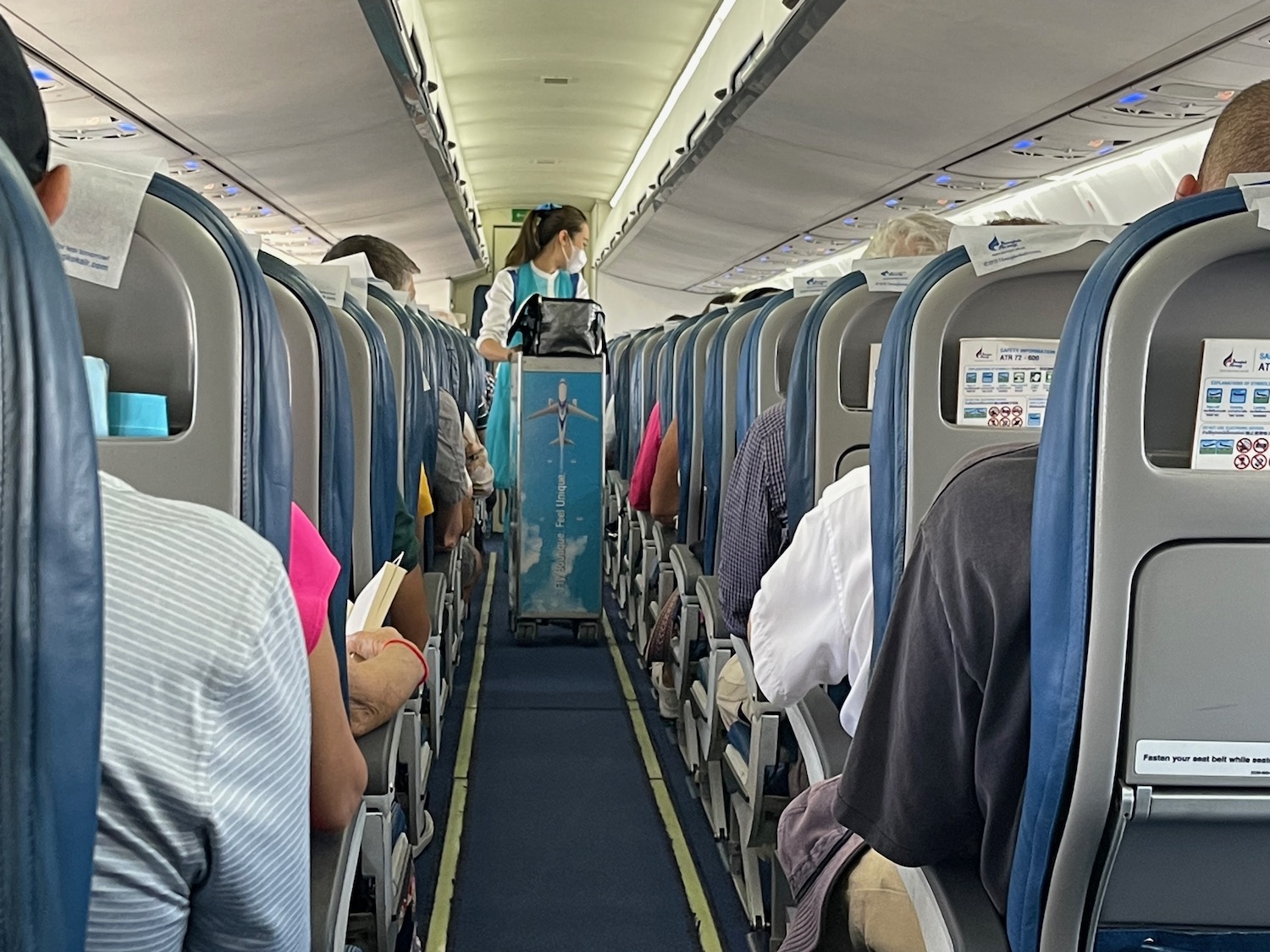 a row of seats on an airplane