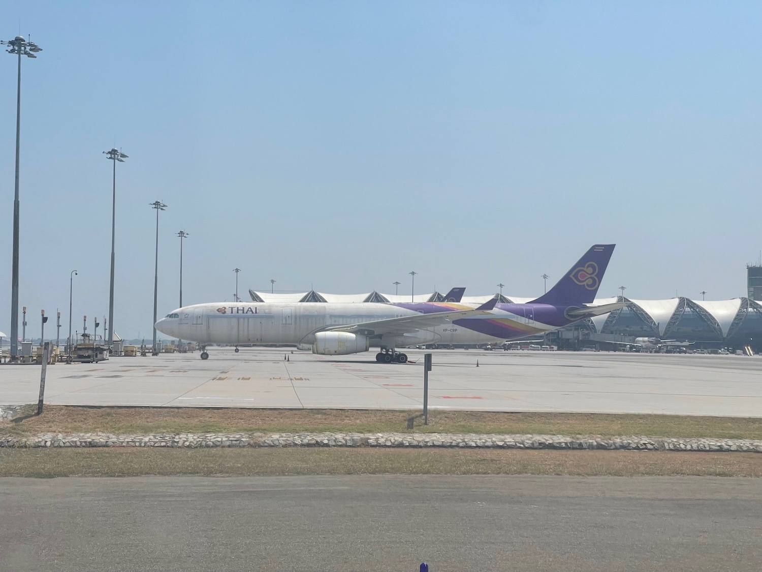 a plane on the runway