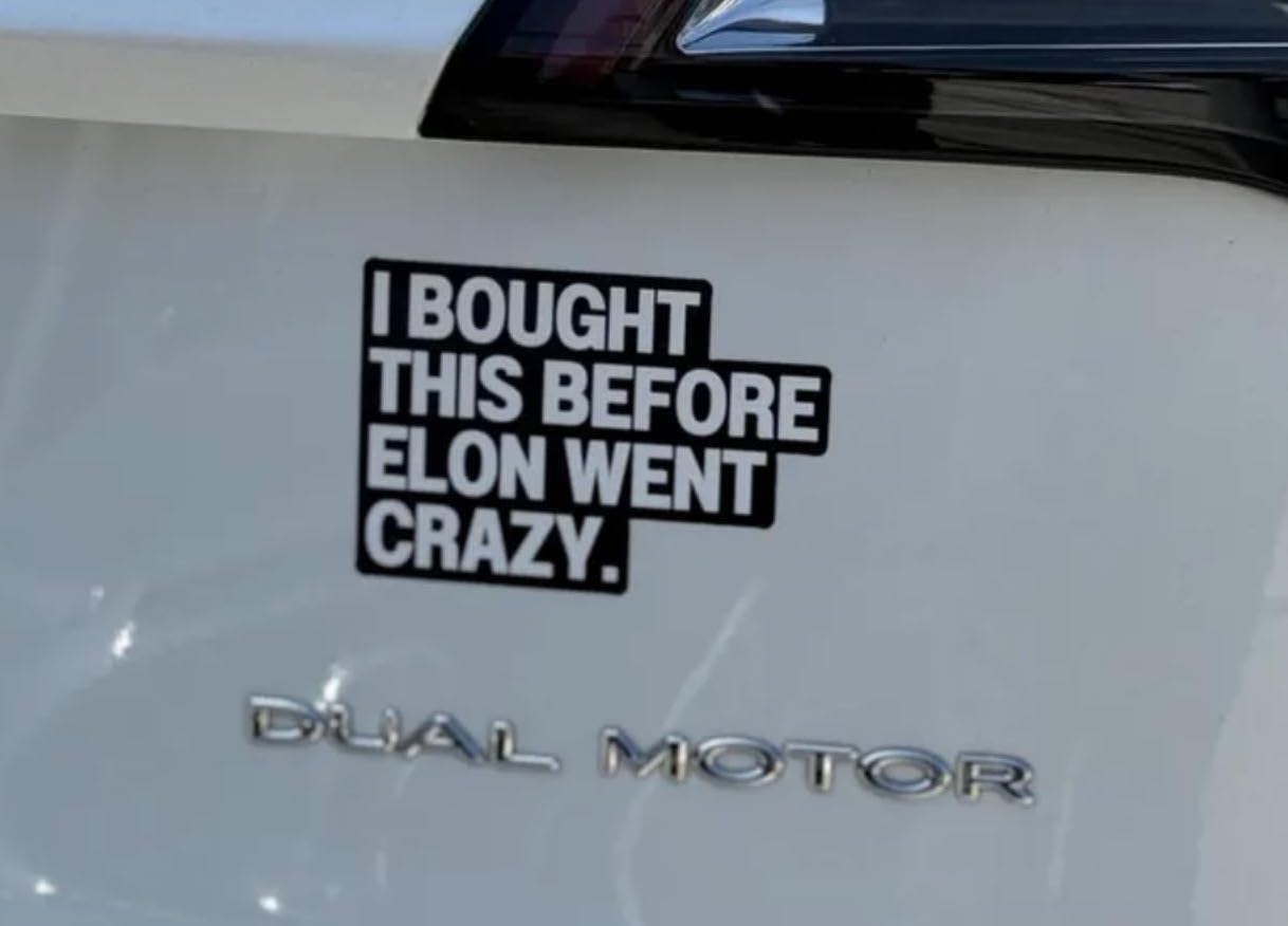 a sticker on a car