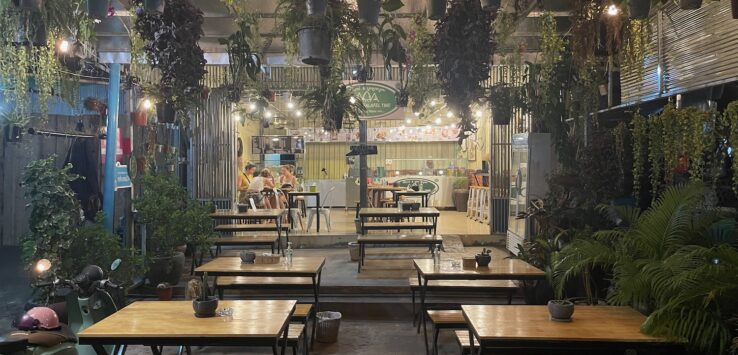 tables and chairs in a restaurant