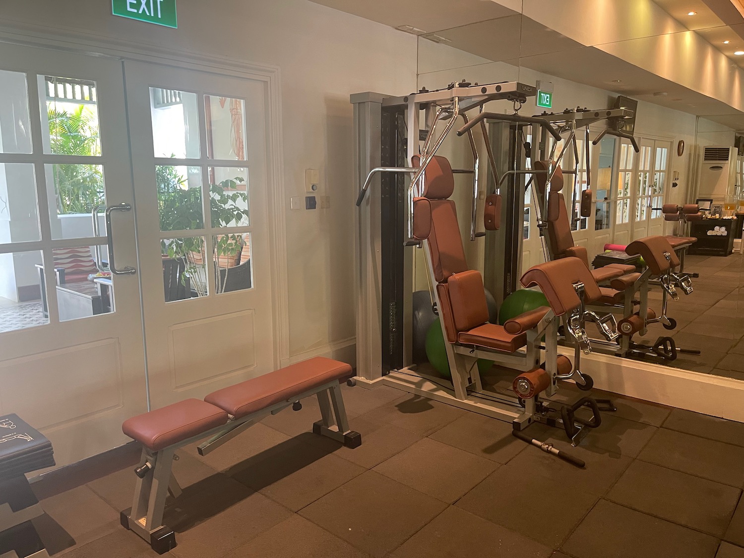 a gym with exercise equipment