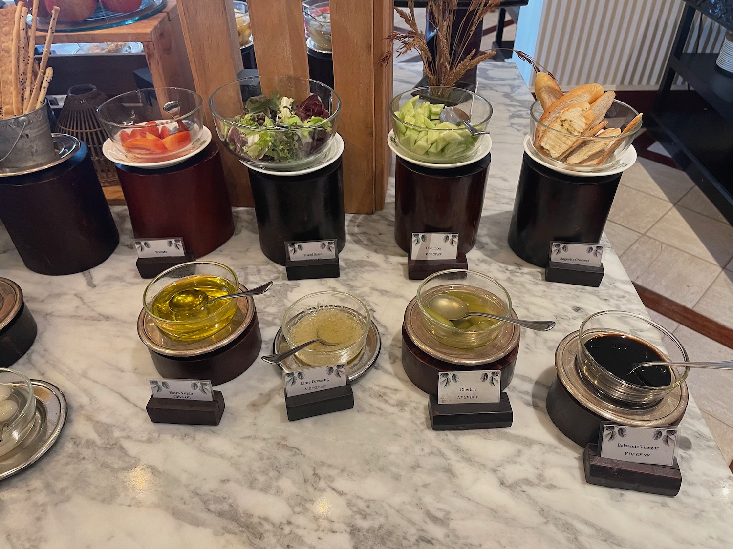 a table with different bowls of food