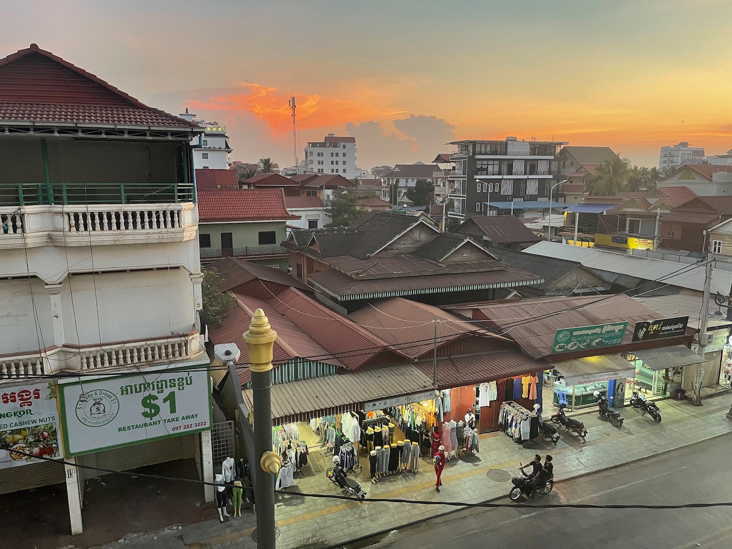 a street with buildings and people on it