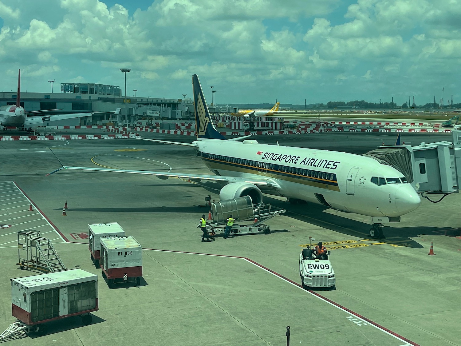 an airplane on the runway