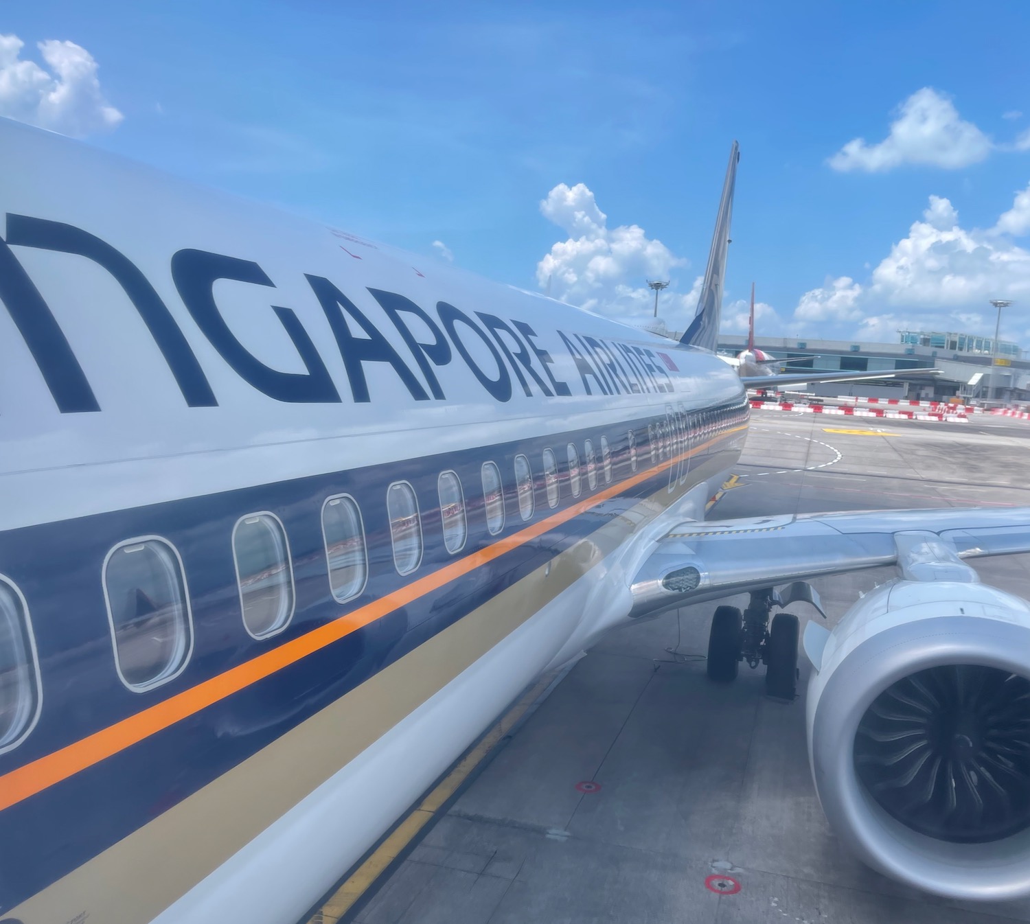 a plane parked at an airport