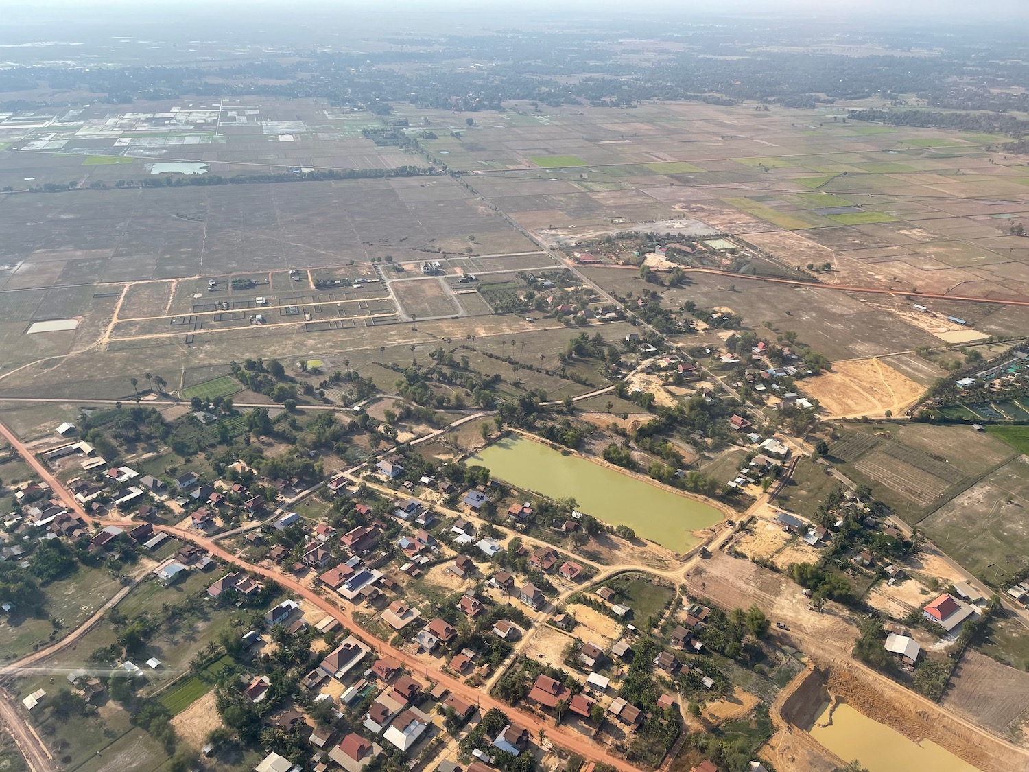 an aerial view of a town