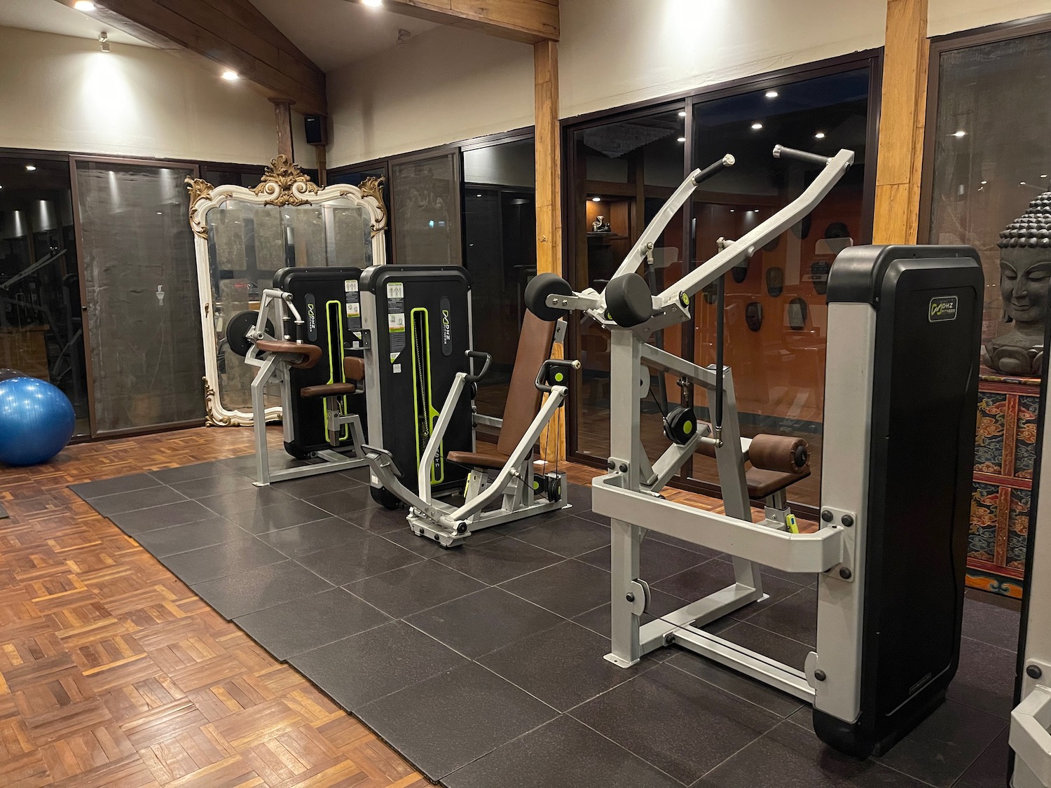 a gym with exercise equipment