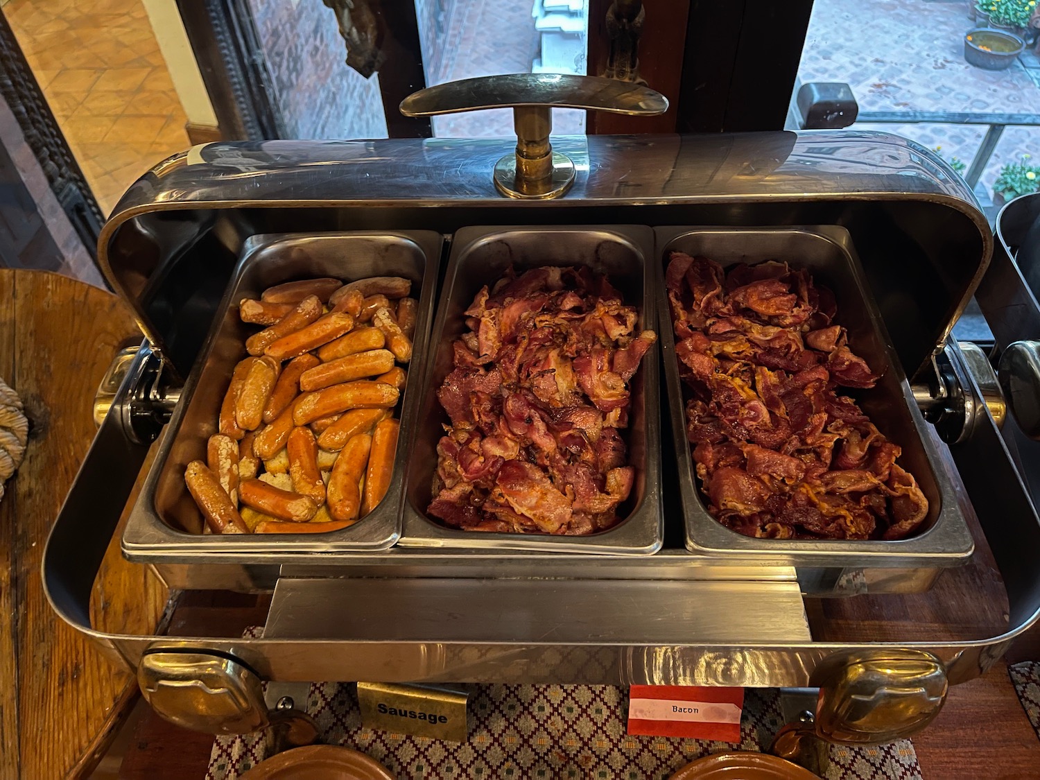 a trays of meat and sausages