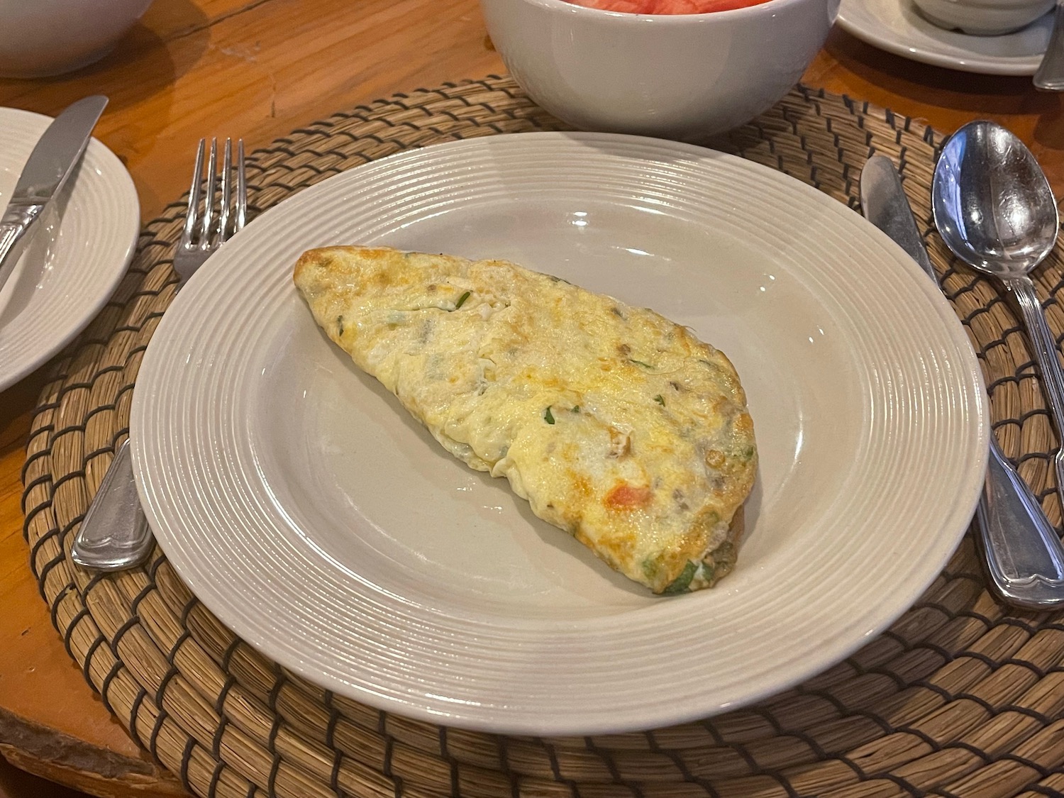 a plate of food on a place mat