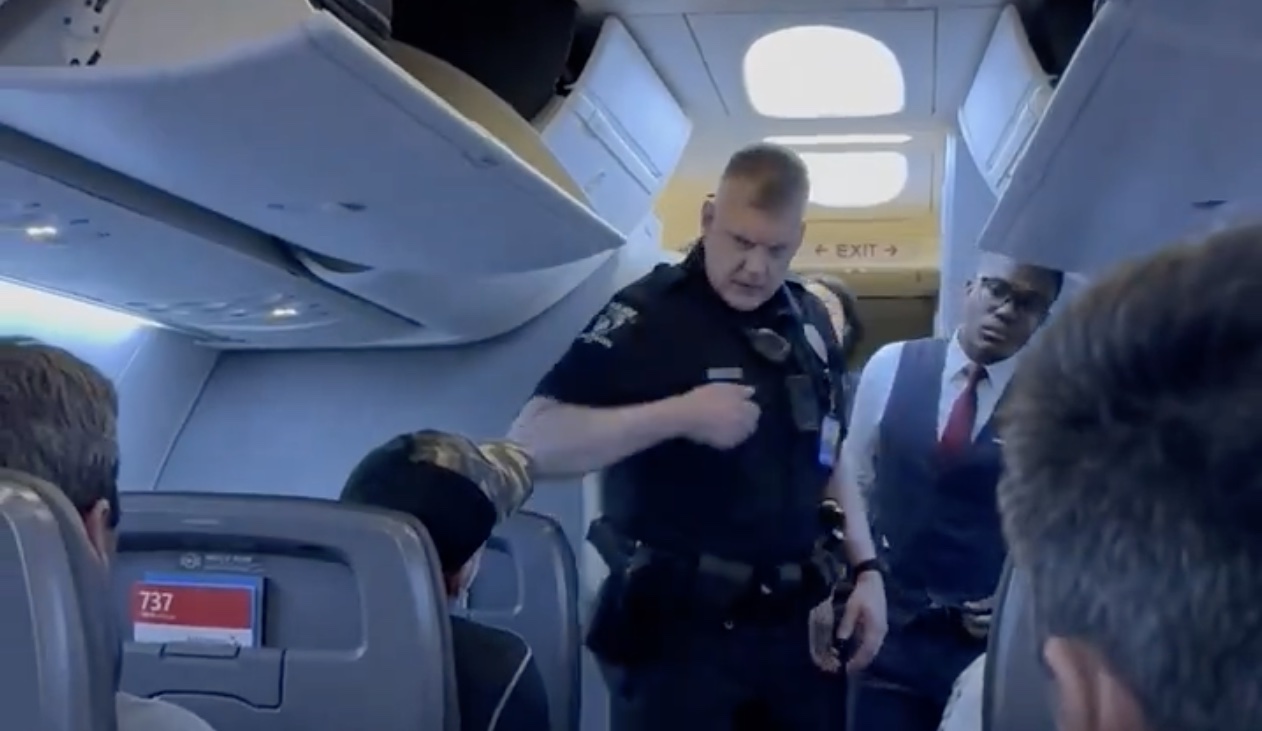 a police officer in a plane