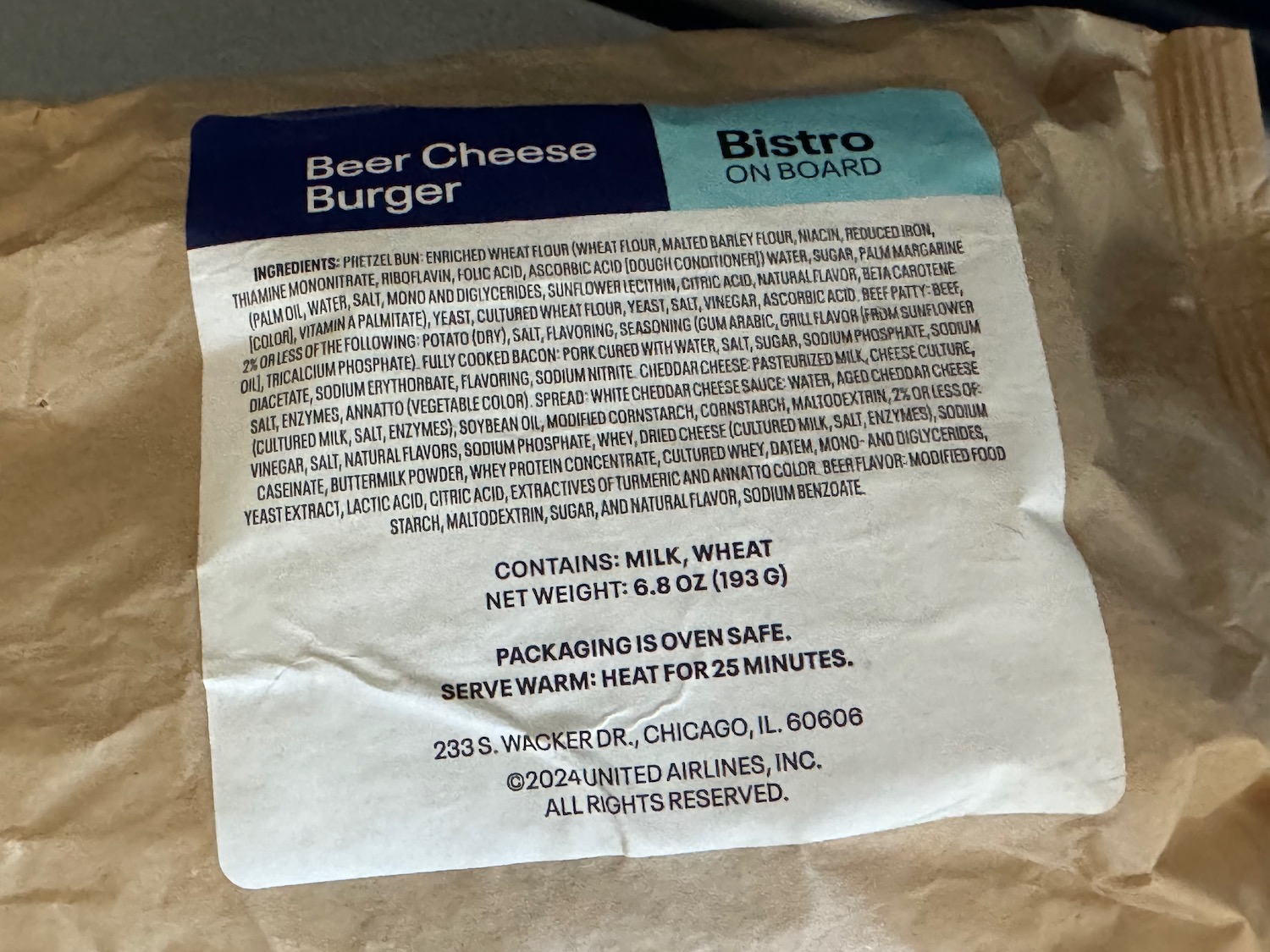 a brown bag with a label on it