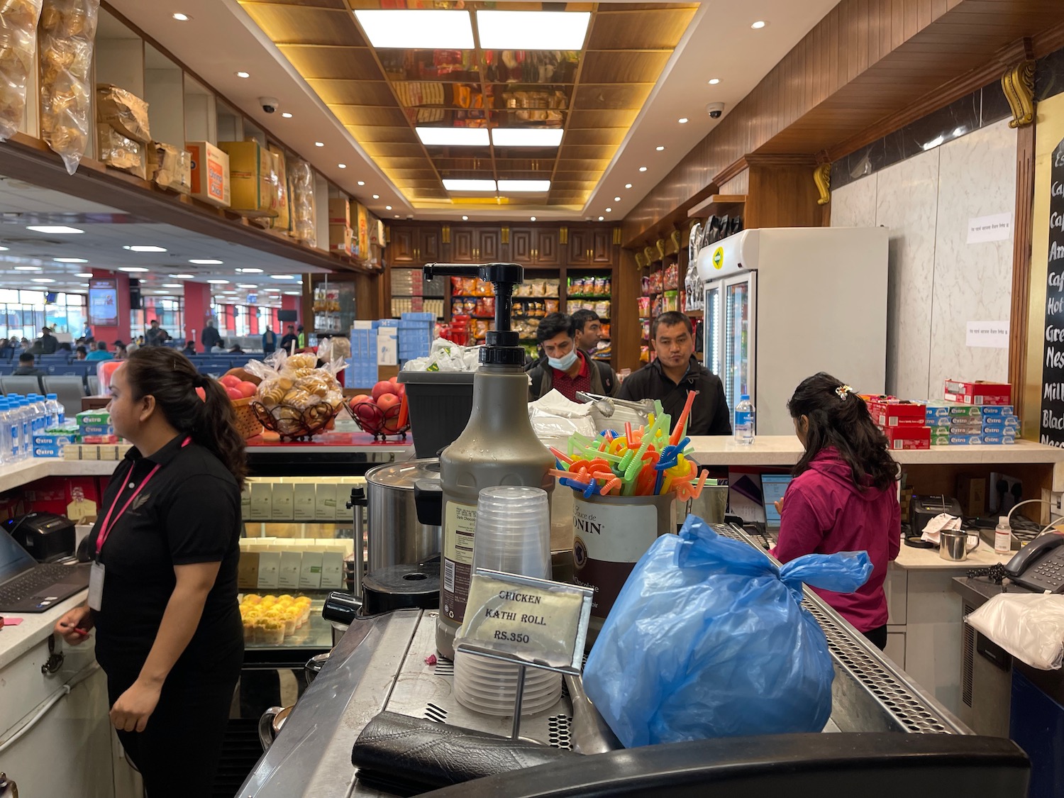 a group of people in a store