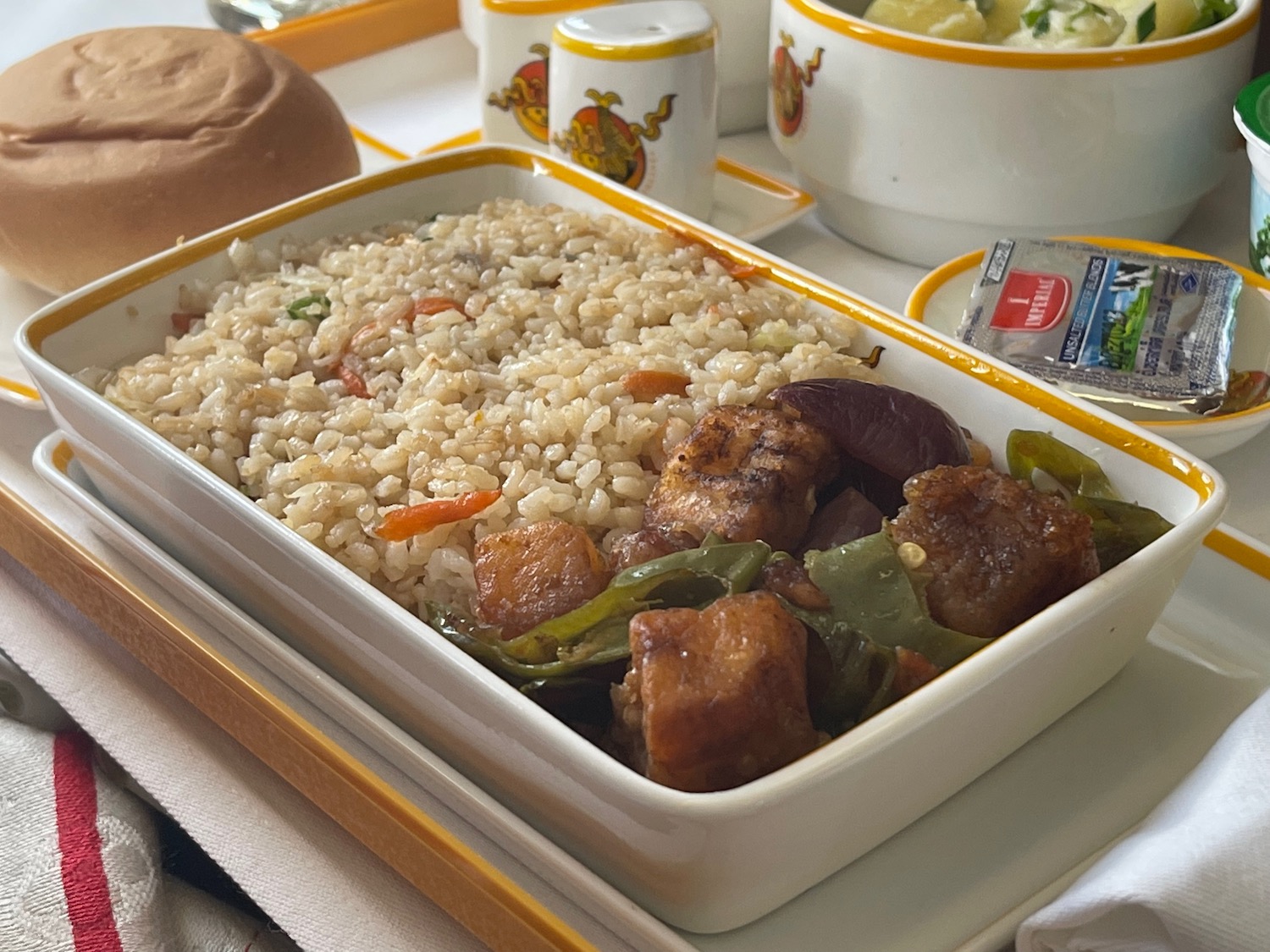 a tray of food on a tray