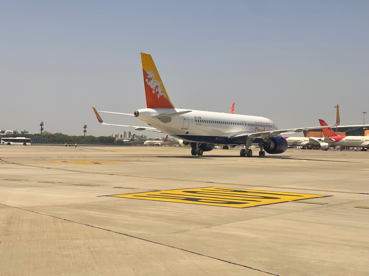 a plane on the runway