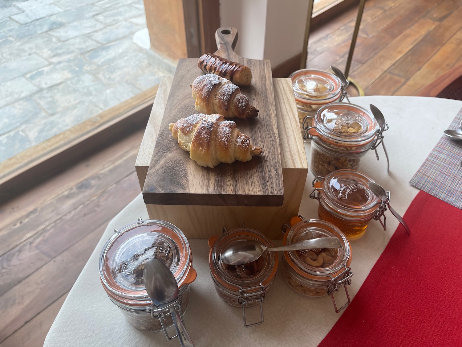 a table with food on it