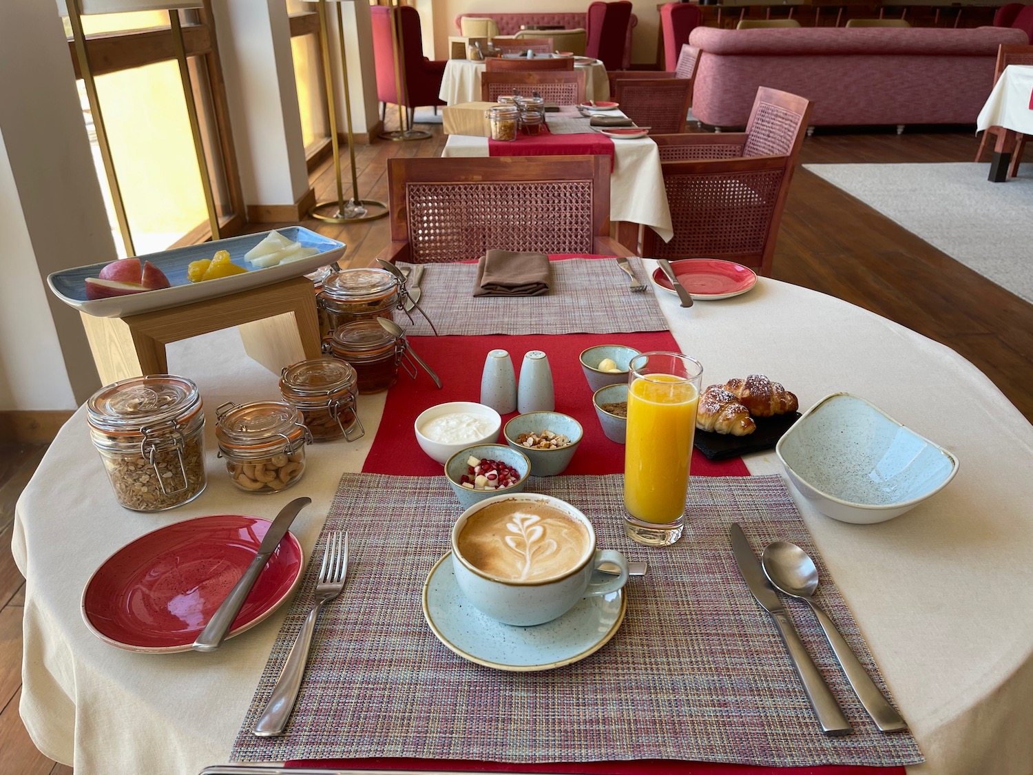 a table with food on it