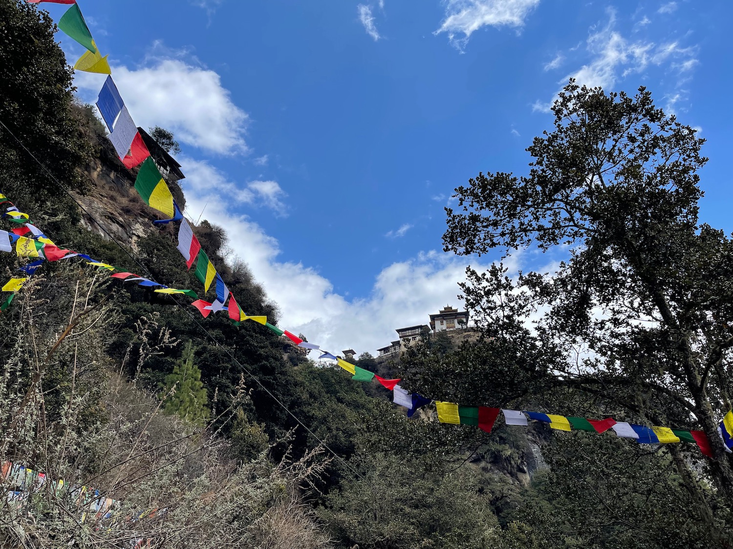 a colorful flags on a rope