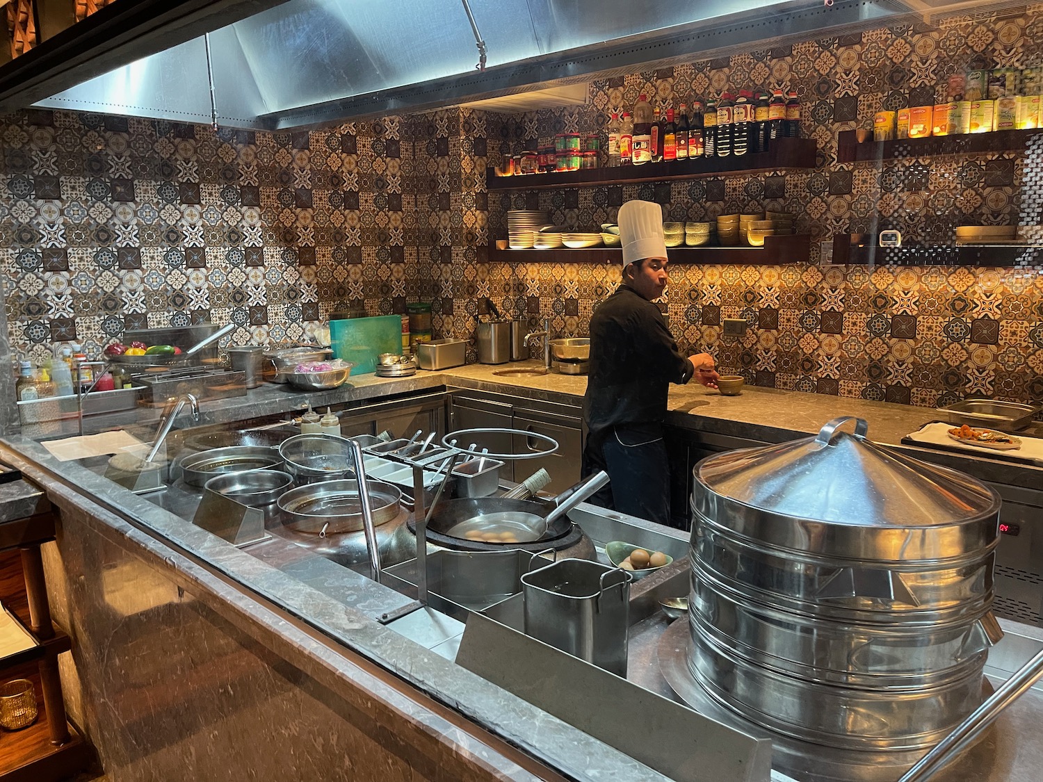 a chef cooking in a kitchen