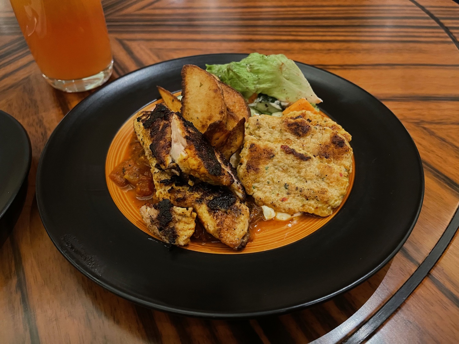 a plate of food on a table