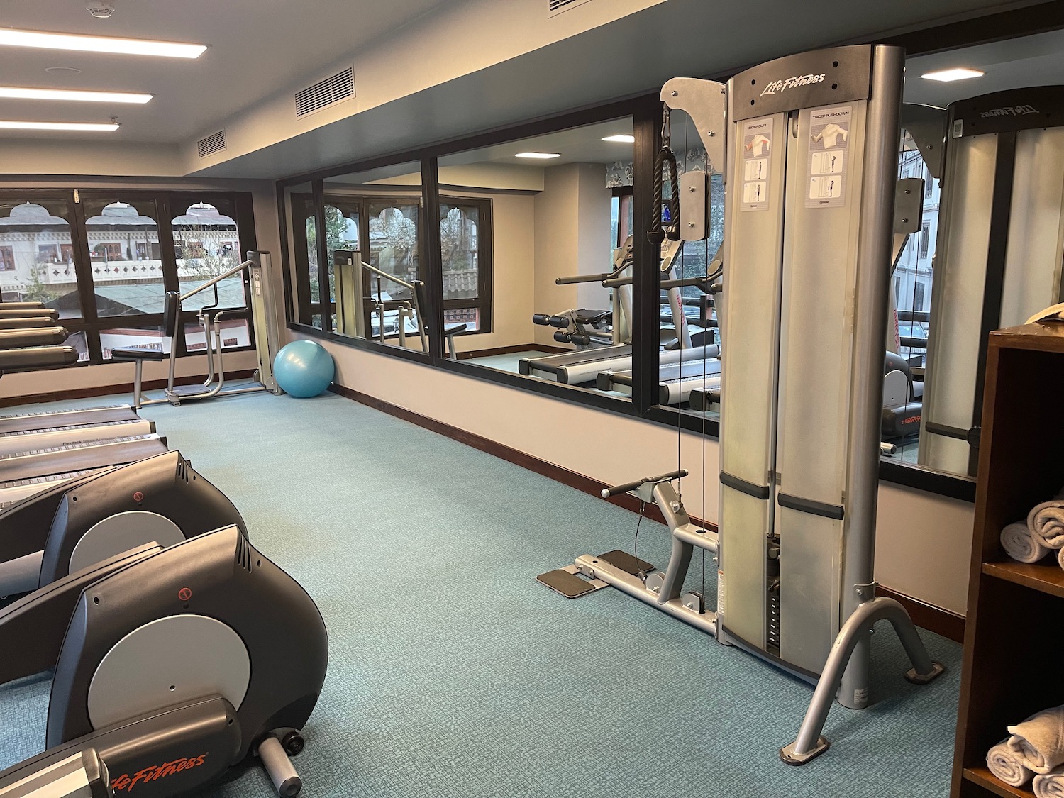 a gym with exercise equipment