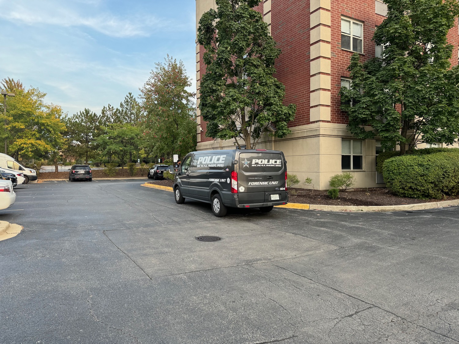 a black van parked in a parking lot