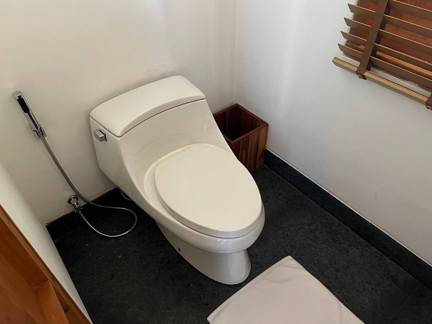 a toilet in a bathroom