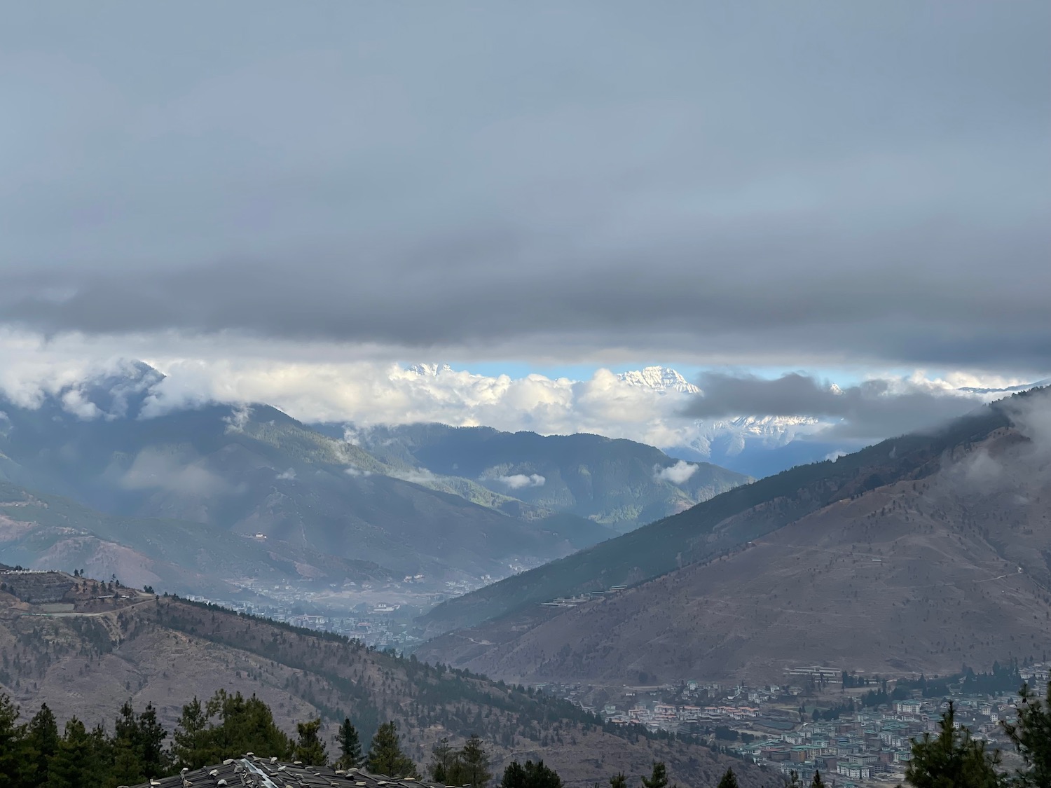 a landscape of mountains and clouds