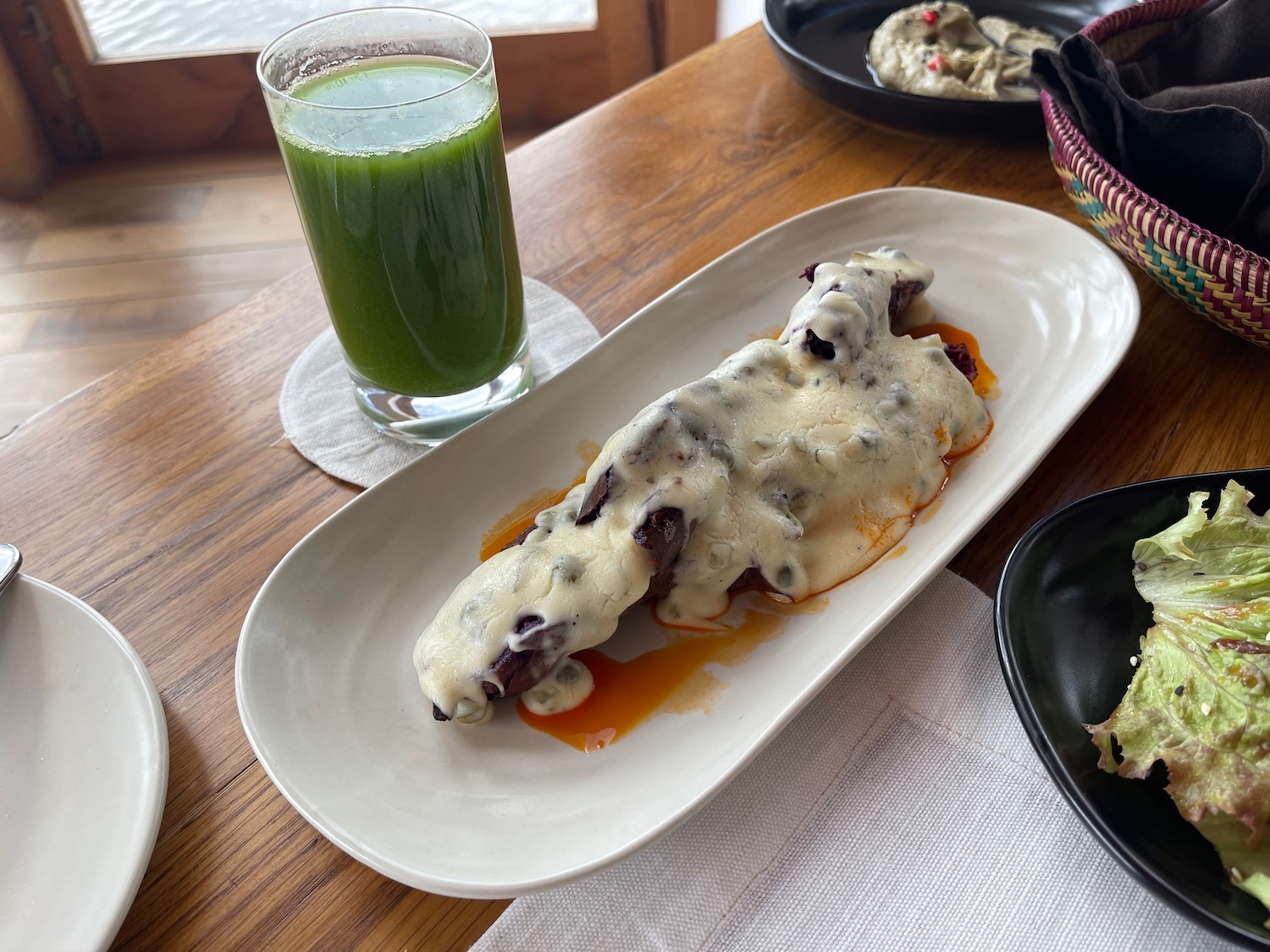 a plate of food on a table