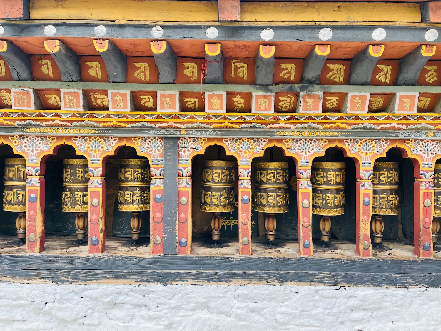 a group of prayer wheels